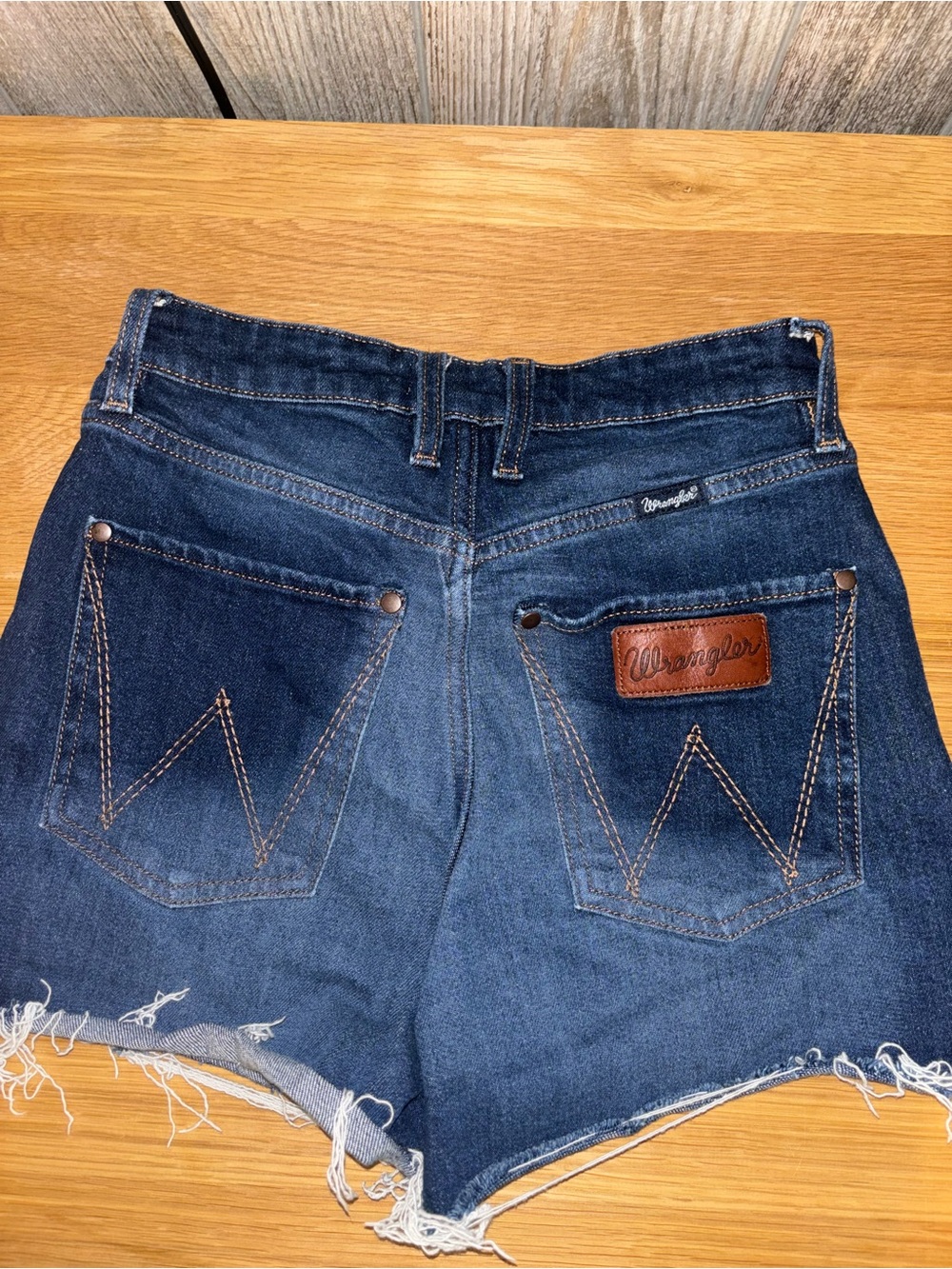 Wrangler Dark Blue Denim Jean Shorts